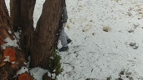 Henry playing in the snow