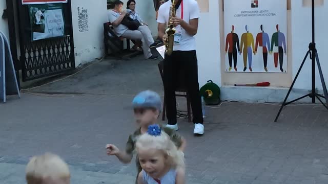 Music, dancing, children, fun,Vitebsk,Belarus 2021,July,Slavic Bazaar