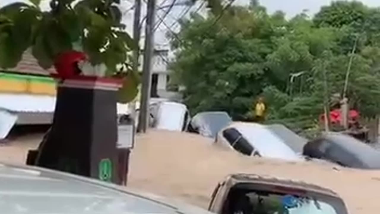 Massive Flooding In Tanjung Enim In Southern Sumatra, Indonesia