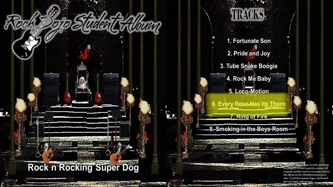 RockDojoStudentAlbum#5 “RockNRockingSuperDog”: Every rose has its thorn (Poison cover) Track 6