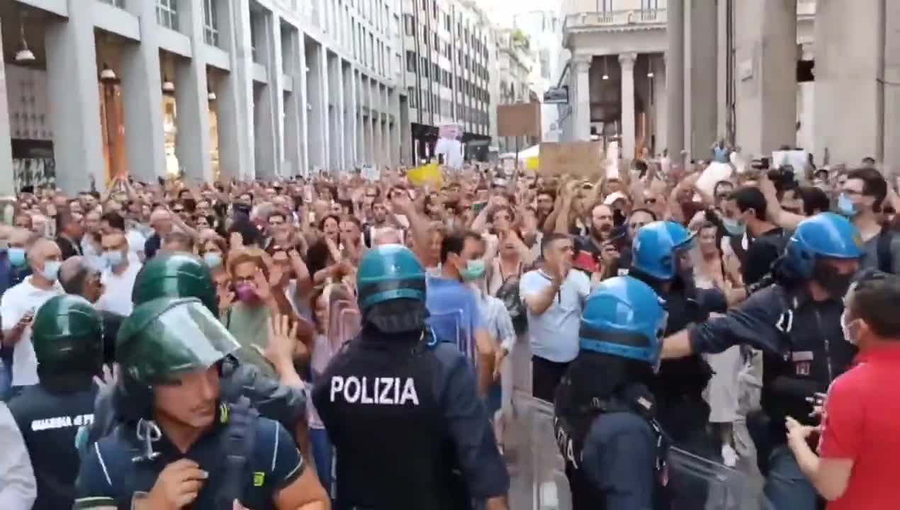 Demonstration Milan, Italy 14-08-2021