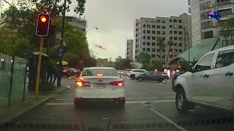 No right turn means nothing when it is raining