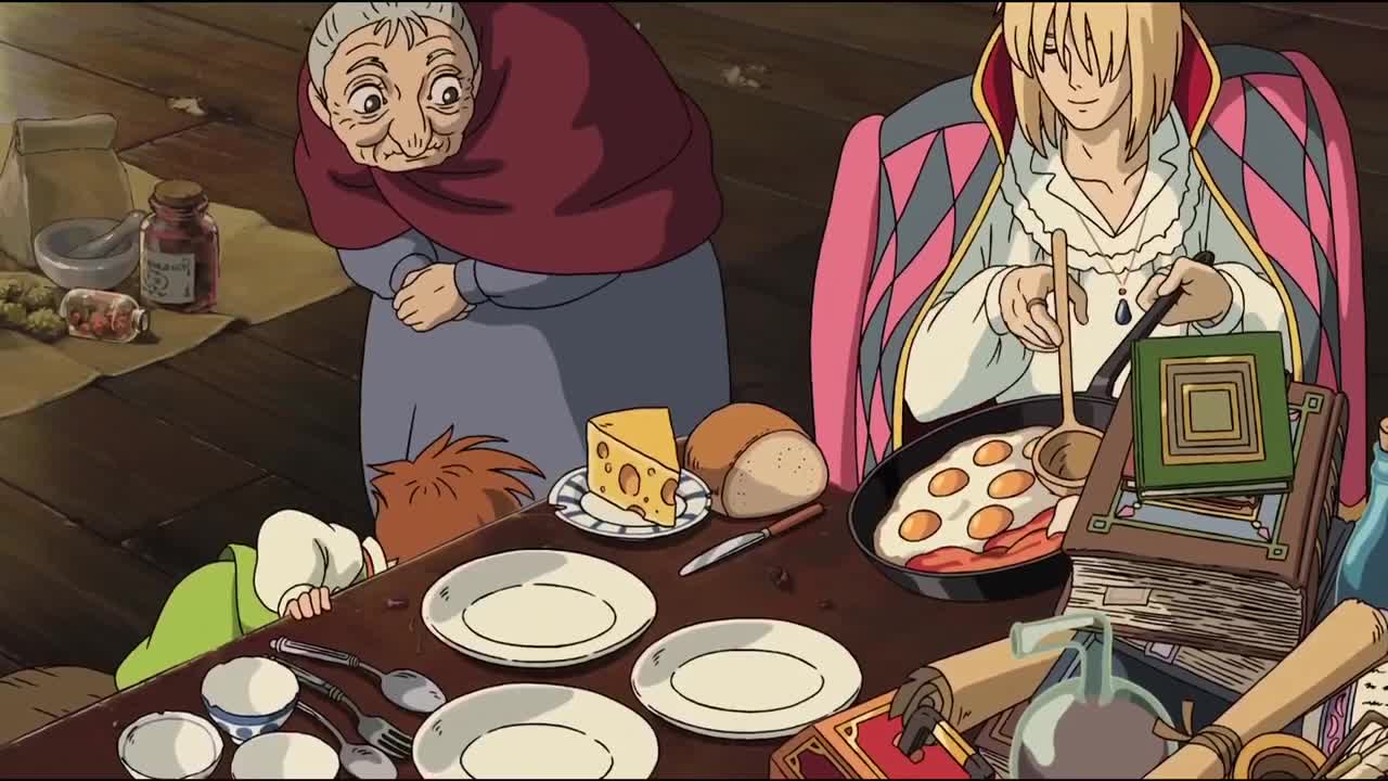 Howl’s Moving Castle Bacon and Eggs Scene