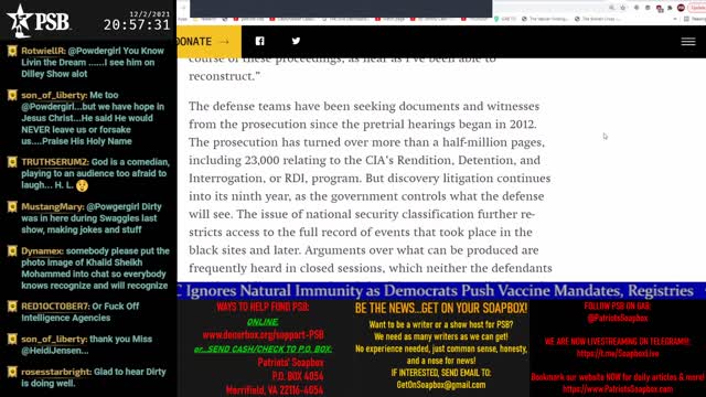 Patriots' Soapbox NEWS - LIVE 24/7! 2021-12-02 20:23