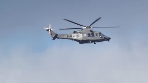 Police Helicopter Melbourne Victoria Australia in covid lockdown