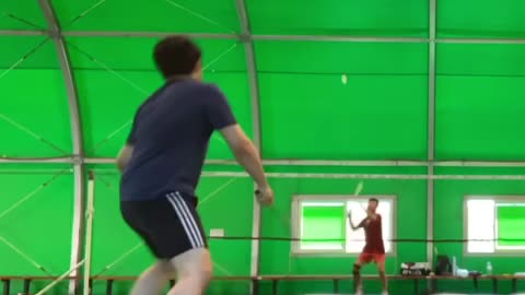 Son who wants to beat dad with badminton version 1