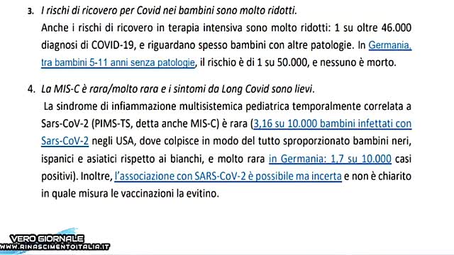 I 16 MOTIVI PER I QUALI NON VACCINARE I BAMBINI - VERO GIORNALE 07.12.2021