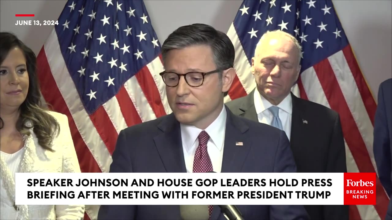 BREAKING NEWS: Speaker Johnson And House GOP Leaders Hold Press Briefing After Meeting With Trump