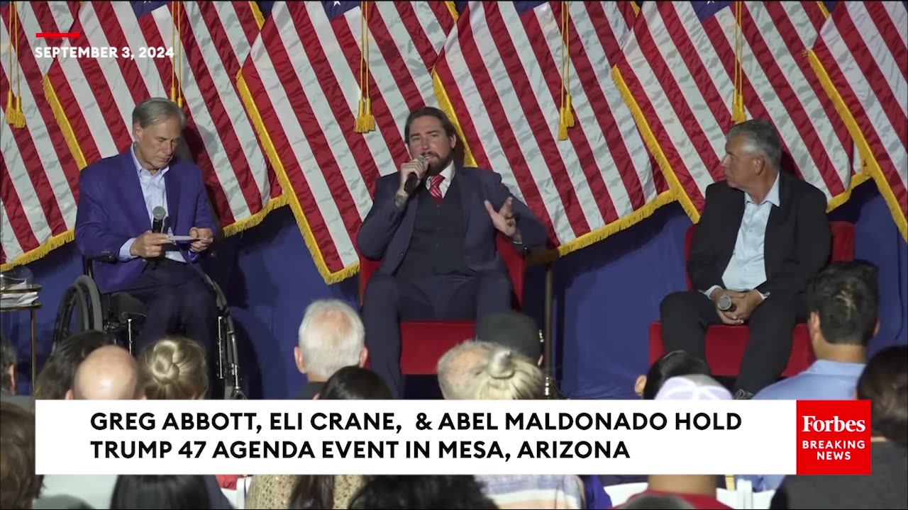 Trump 47 Agenda Event: Greg Abbott, Eli Crane Hold Town Hall Event In Mesa, Arizona