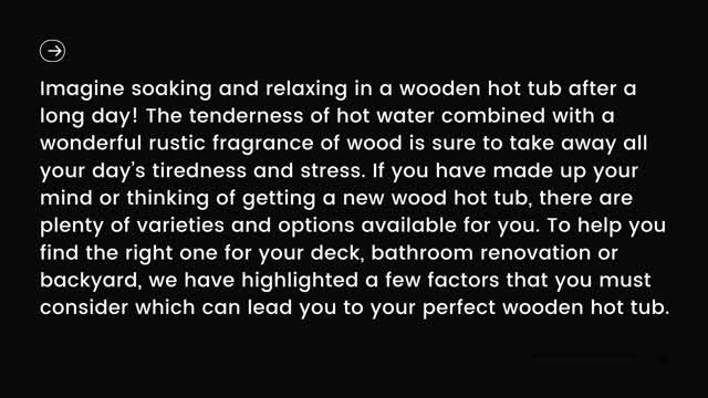 Top 5 Factors to consider before getting home a wooden hot tub