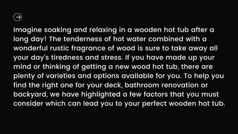 Top 5 Factors to consider before getting home a wooden hot tub