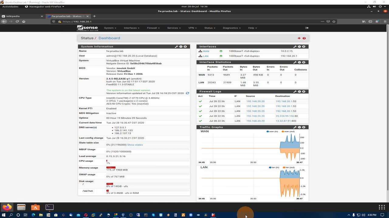 Instalación y Configuración Básica de pfSense 2.4.5-p1 [2020]