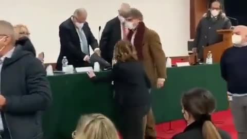 Rome Italy doctors and nurses decline giving out the covid-19 vaccine. We can't be bought