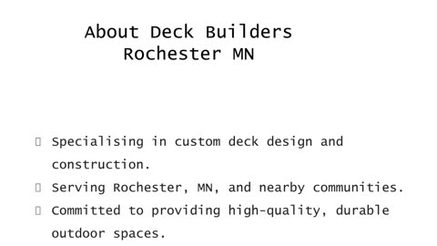 Professional Deck Builder Rochester MN