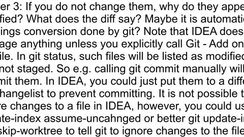 In intelij How to get rid of unwanted changes to files in git