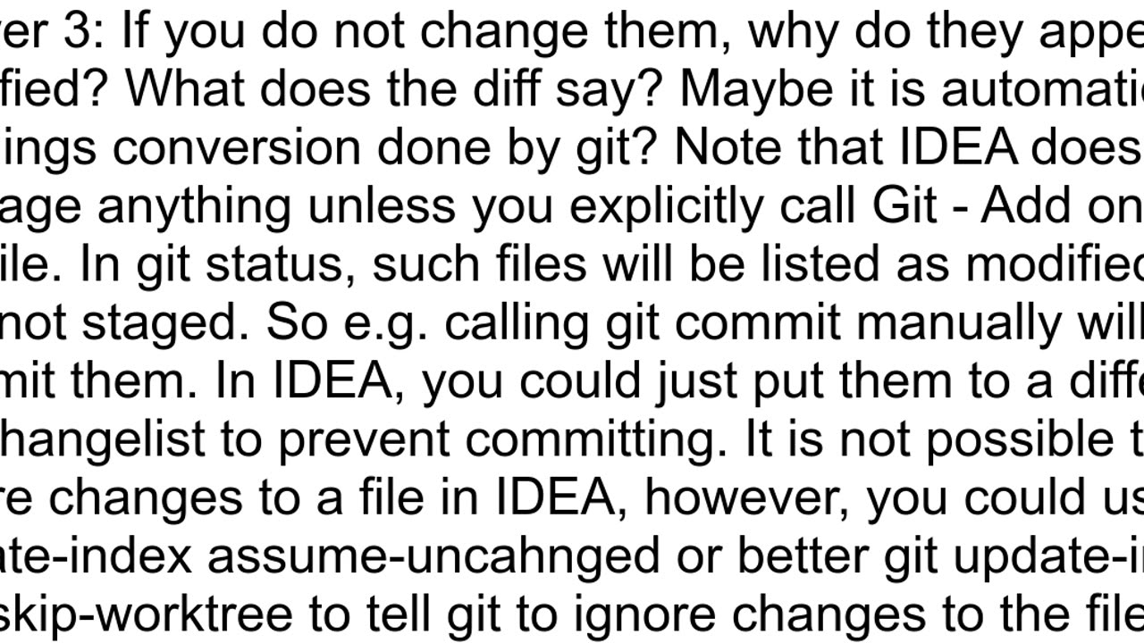 In intelij How to get rid of unwanted changes to files in git