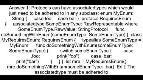 How to require an enum be defined in Swift Protocol