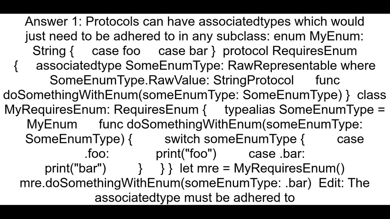 How to require an enum be defined in Swift Protocol
