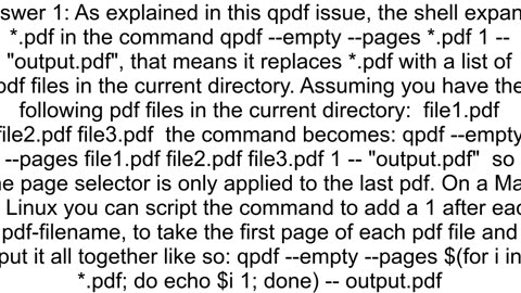 How can I merge pdf files together and take only the first page from each file