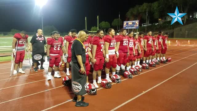 Fagaitua High School sings to Hawaii fans after loss to Fagaitua High School