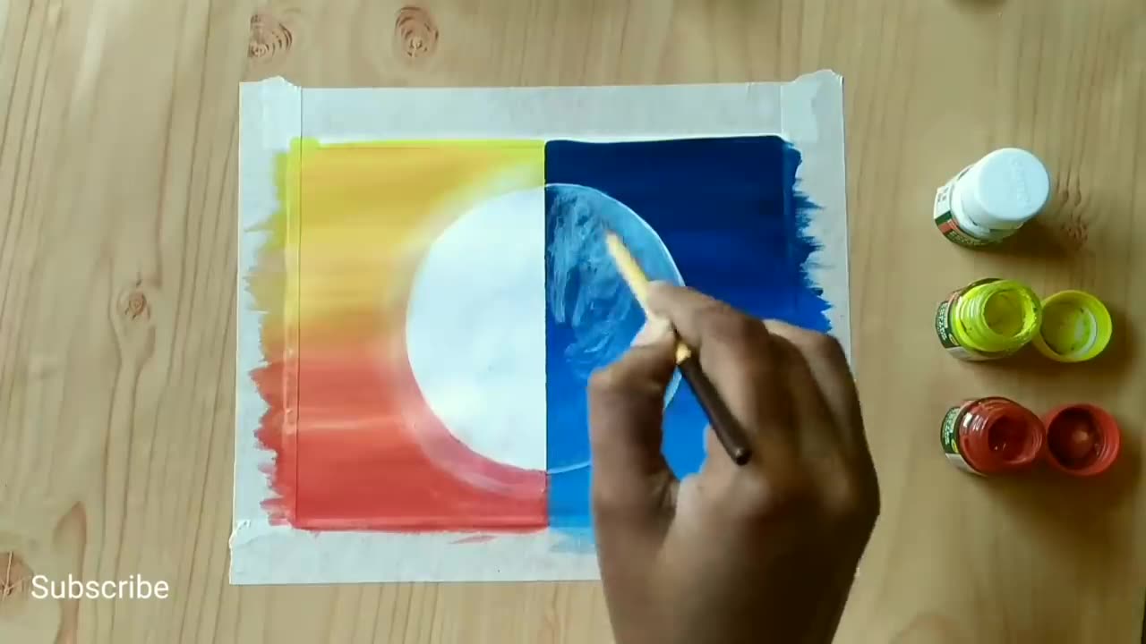 Bautiful Poster Colour / Acrylic Day and Night Couple Painting / Poster Colour Painting Ideas