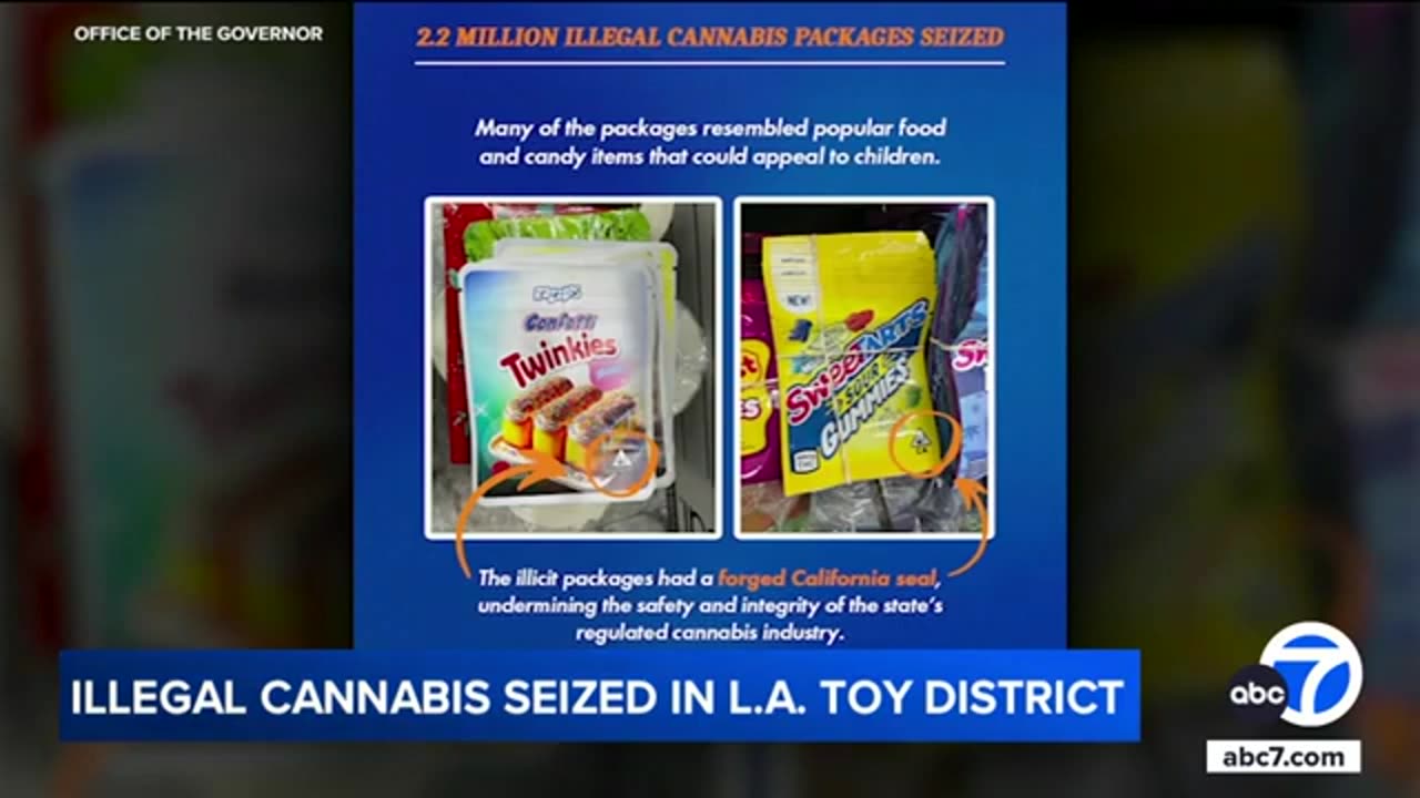 2.2 million illegal cannabis packages seized in LA's Toy District