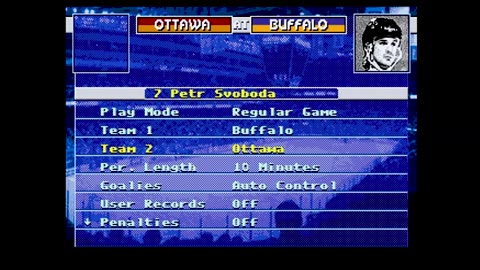 NHL95 (Sega Genesis) Ottawa vs Buffalo Part1