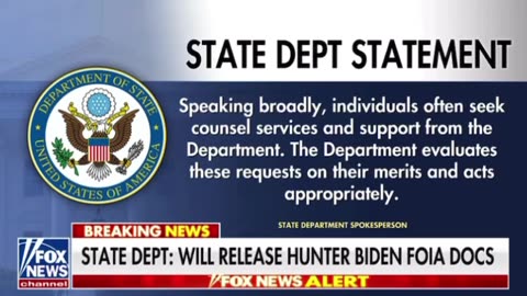 State Dept releasing [Hunter] FOIA documents | Sorry about the FOX News 🤮