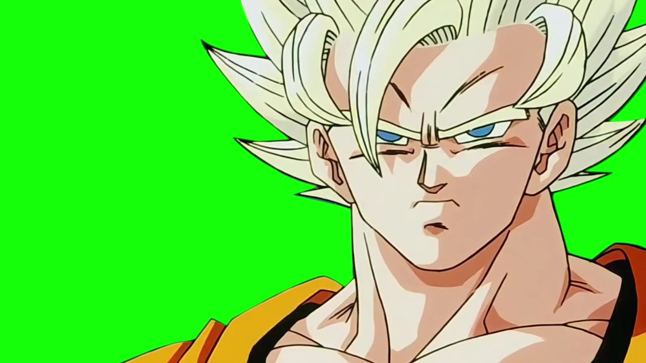 Goku staring at Buu meme Green Screen