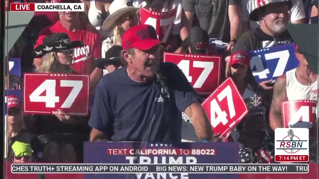 “It’s time to pick a side” - Dennis Quaid speaks at Trump Rally in Coachella, California