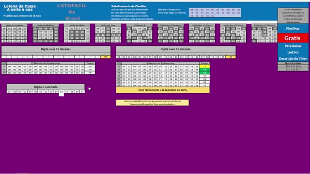 Lotofácil-Economic Spreadsheet 2021 (Free)