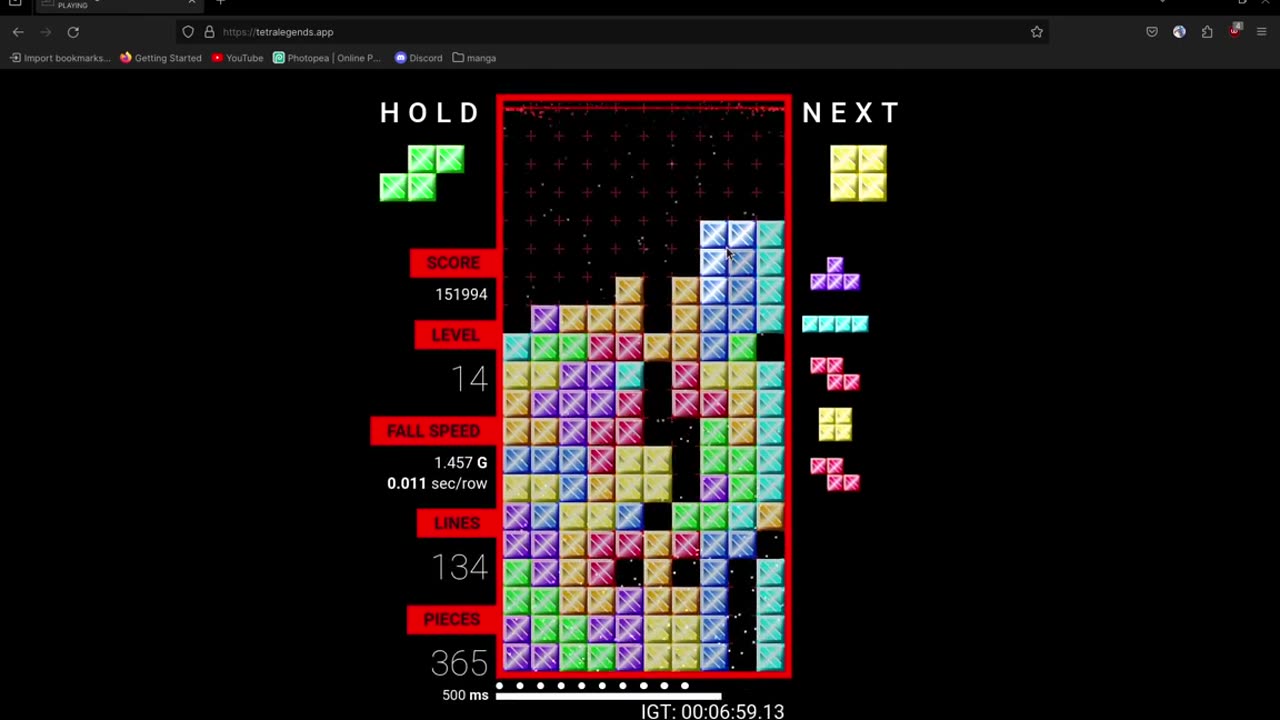 Tetris Quickgame vs The Real Aredpandah