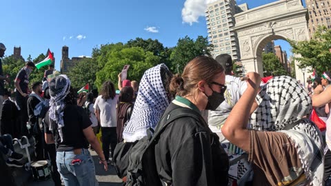 Manifestación en Nueva York en apoyo a Palestina.