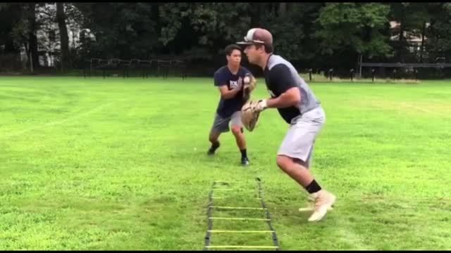 Infield Footwork - Double Play Ladder Drill
