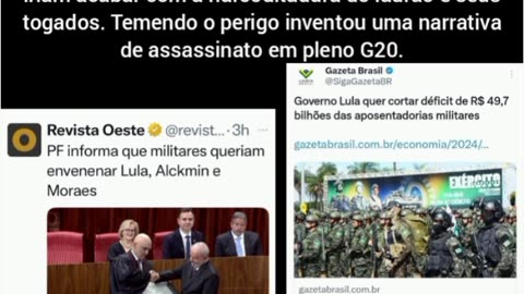 Prevendo uma possível retaliação das FFAA Lula ladrão e os togados armaram uma cilada para os generais em pleno G20. Exército iria acabar com a narcoditadura do Lula ladrão e os togados.