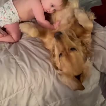 Best Friend, baby and her dog, so cute
