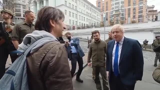 Boris & Zelensky Casually Walking In a "War Zone" Didn't Check The Backpack Guy- Looks Like a Movie