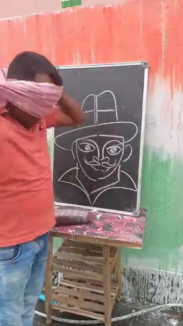 Bhagat singh making art