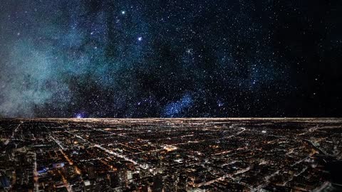 City night sky stars Beautiful view 1080 Full HD