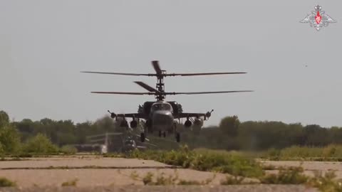 Footage of the combat work of the crew of the Kamov Ka-52M Alligator...