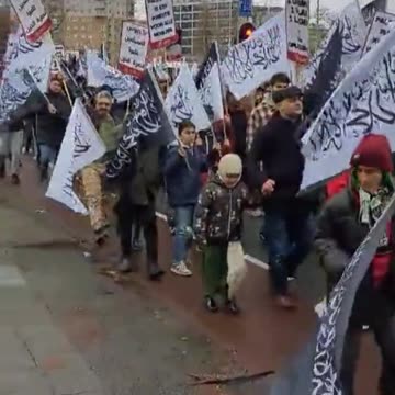 Islamic extremists march in the Netherlands.