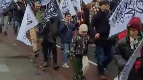 Islamic extremists march in the Netherlands.