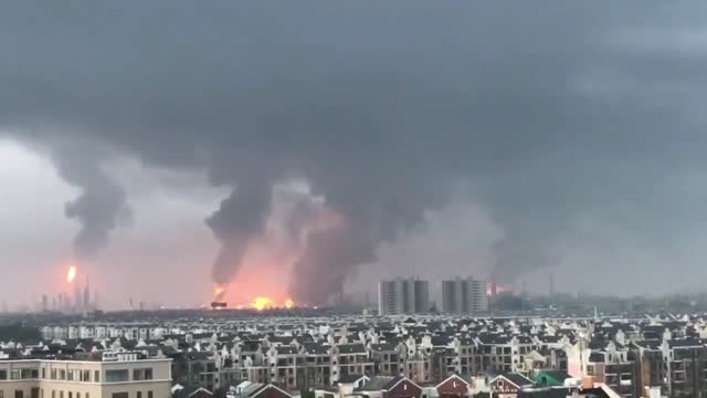 Explosion & Fire at Petrochemical Facility in Shanghai, China - Jun. 18, 2022