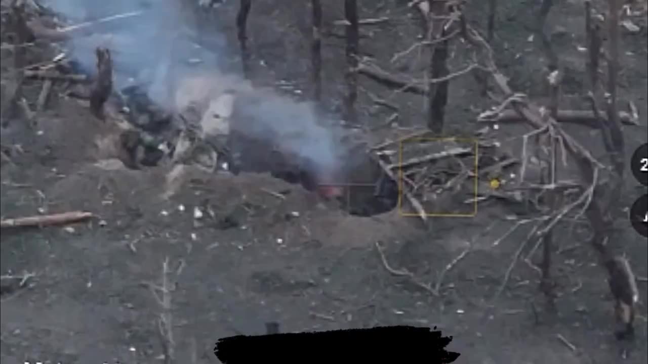 Fighters of the 95th brigade eliminate a rus with a grenade during a close trench