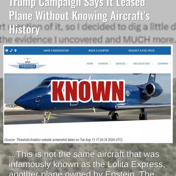 Fact Check: Trump DID Fly On Plane Previously Owned By Epstein -- Charter Company Owns Plane