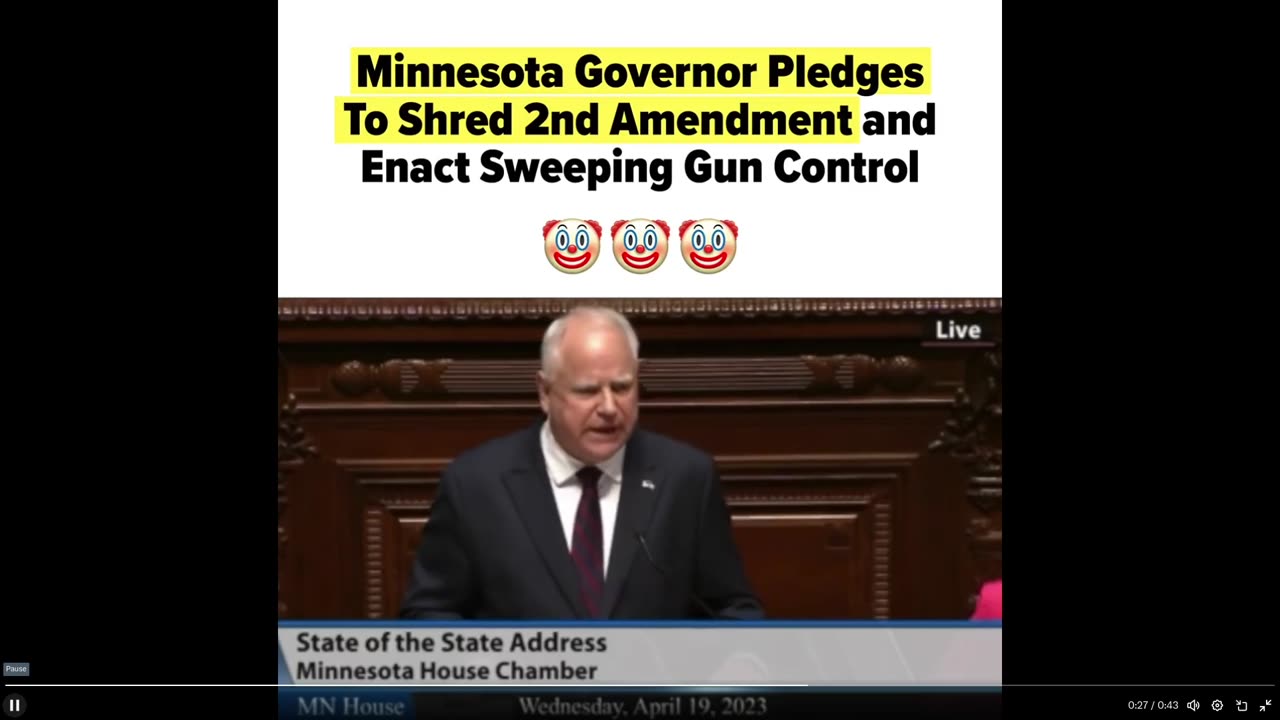Gov Walz shreds the 2nd Amendment