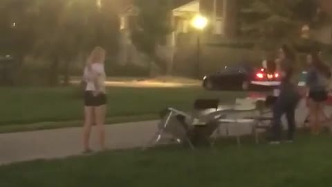 Guy brown shirt drinks beer and breaks random table