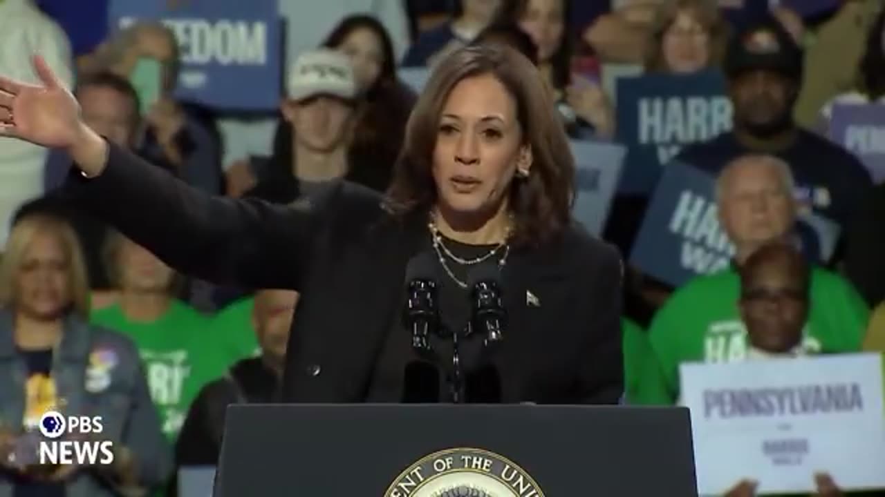 Kamala Harris Tells Crowd at Rally Trump Will Put Them in Camps If He's Elected