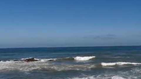Foamy Sea Waves Rolling to the Sea Shore