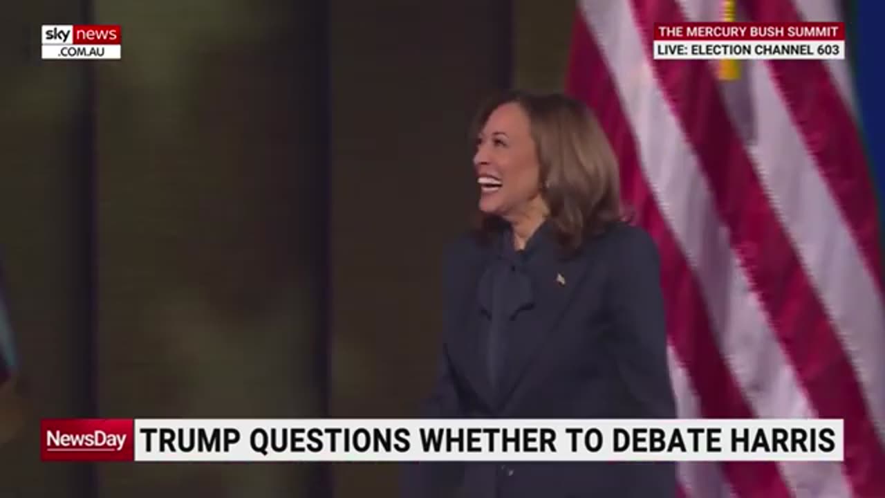 Donald Trump releases 'brutal' ad of Kamala Harris 'debating herself'